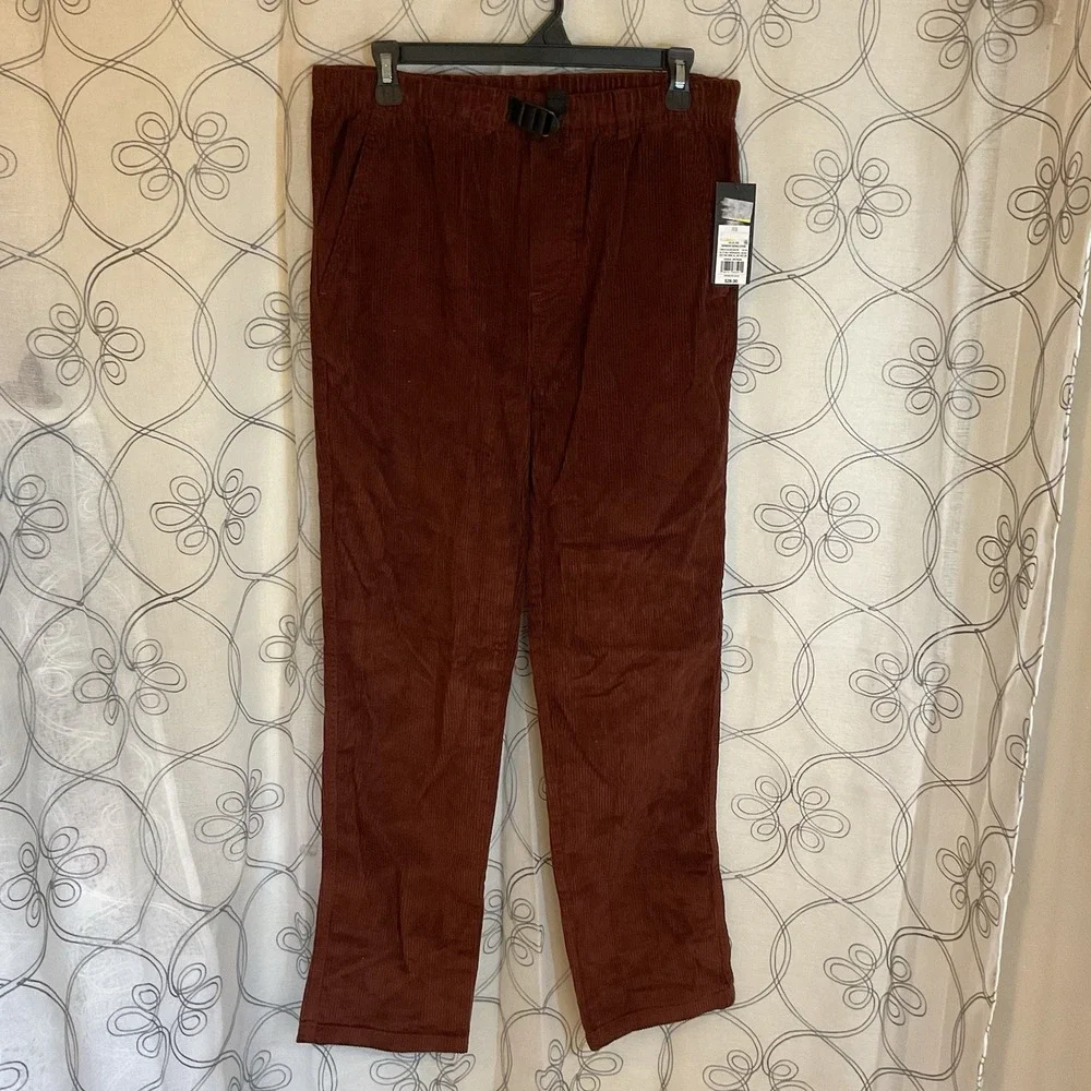 New Men's Corduroy Pull On Pants With Belt Size XS-barnwood Brown-original Use